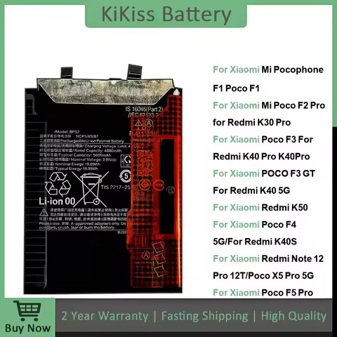 BP4K Battery For Xiaomi Poco F1/F2/F3/F5 PRO/F4 GT/F4 5G/F6 PRO/Poco F5 BP4K BP48 BM5N BM5W Battery 