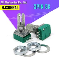 5PCS RK097N 5K single linked potentiometer B5K with a switch audio 3pin shaft 15mm amplifier sealing