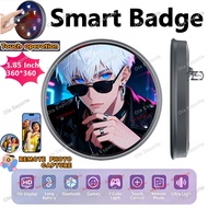 Electronic Badge HD Display Screen Bluetooth GIF Video Playback Touch Screen LED Audible Video Play 