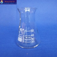 1PC glass conical flask Glass Erlenmeyer Flask 50ml Laboratory use glass triangle flask borosilicate