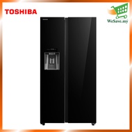 Toshiba GR-RS755WIA-PGY(22) | 640L Side-By-Side Glass Black