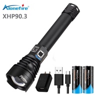 Alonefire H34 Super Powerful XHP90.3 LED Chargeable Zoom Torch Flashlight Waterproof Ultra Bright US