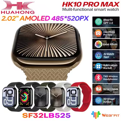 HK10 Pro Max AMOLED smartwatch 1GB ROM NFC Bluetooth 46mm local music recording men's and women's sm
