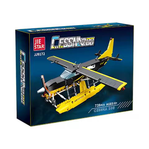 IN STOCK JJ9172 MOC Cessna 208 CARAVAN Airplane Building Blocks Propeller plane Bricks Model Toys fo