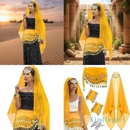 KING Belly Dance Costume Belly Dance Outfit Head Scarf Coins Belly Dance Hip Scarf