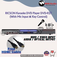 RICSON Karaoke DVD Player DVD-K27 (With HDMI+AV Output Mic Input & Key Control){FREE HDMI Cable} wit