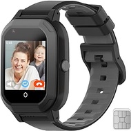 FEKIDO Wonlex GPS Smart Watch for Kids, 4G Smartwatch with SIM Card, 1.4" Phone Watch with Video Calls, Voice Chat, SOS, Camera, Pedometer, Alarm, Games for Boys Girls Aged 3-12 Years Old(KT20black)