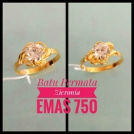 Cincin Batu Permata Emas 750