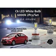 2 Pcs/Set PROTON PERSONA 2016-2018 C6 Car Headlight Foglight LED 6000k White Bulb COD LED Sepasang M