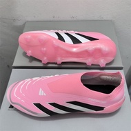 2025 Laceless Football Shoes FG 39-45EUR Men's Outdoor Knitted Pink Lightweight Match Boots
