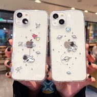 Cute Astronaut Cartoon Pattern Soft Silicone Transparent Phone Case For Redmi A5 5A 6A 9T 9A 12C 13C