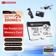 KODAK Micro TF Card 200MB/s, A2 V30 U3, Compatible with DJI Pocket 3 / GoPro, High-Speed TF Card for