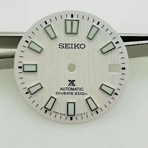 28.5mm NH35 Dial Original Face Waterproof Diving Watch Accessory with Green Luminous Slogo for Seiko