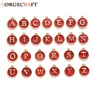1set Initial Letter A-Z Alphabet Enamel Flat Round Disc Double Sided Golden Enamelled Sequins Alloy 