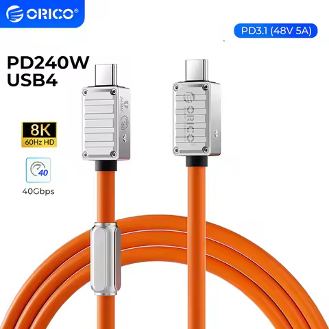 ORICO PD240W Fast Charge Cable 40Gbps High Speed USB4 Data Line Thunderbolt 4 Splitter Wire PD3.1 Ty