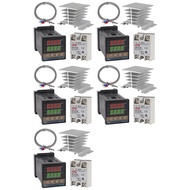 5X PID-Temperature Controller -C100 Thermostat Kit High Voltage 100ACV to 240ACV+SSR Relay 40DA+ K P