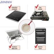 ZENDEN​ Enameled Cast Iron Dutch Oven, Non-stick Flat Bottomed Frying Pan, Household Universal Red R