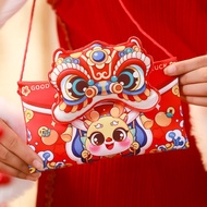 CHPERF cny red packet 2024 红包 ang bao dragon year red packet chinese new year deco Plush Chinese Dragon Plush Coin Purse Red Cartoon Lucky Wallet Creative Shoulder Pouch Red Packet Kids
