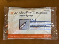 BD 胰島素 針筒 ultra-fine II short needle Insulin Syringe 0.5ml 0.30mm x 8mm