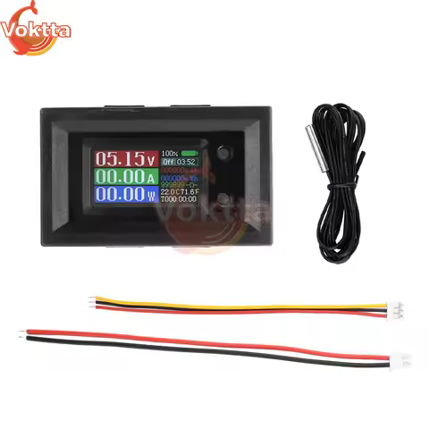 DC 4-30V 10A Color Screen Voltage Tester Battery Capacity Energy Meter 9 in 1 Voltage Current Power 