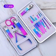 12Pcs Manicure Pedicure Stainless Steel Beauty Manicure Nail Care Set Professional Nail Care Suit Na
