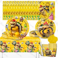 Mario Bowser Party decorations tablecloth tableware disposable fork spoon plates