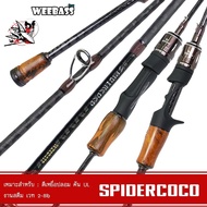 คันเบ็ดตกปลา คันUL SPIDERCOCO (2ท่อน) เวท2-8lb WEEBASS ด้ามพุดเดิ้ล แบลงค์และปลายคันเนื้อกราไฟท์ a C