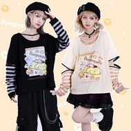 原創三麗鷗SANRIO授權布丁狗櫻桃吊飾頸圈造型條紋接袖T恤JJ5061