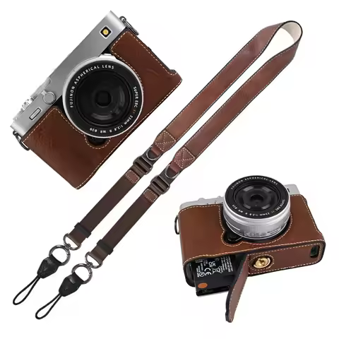 Camera Half Case for Fujifilm X-E5 Fuji XE5 Bottom Battery Opening Cover With Shoulder Strap