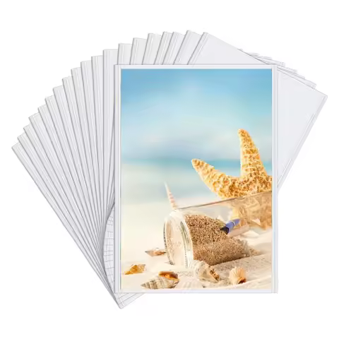 2.7x3.9" White/Black Magnetic Picture Frame, 10 Pack Magnetic Frame Reusable, Magnetic Photo Frame f
