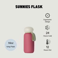 Sunnies Flask 16oz Pebble Flask in Icing Stainless Steel Water Bottle