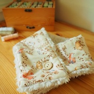 英國手工縫製保暖圍巾圍脖頸巾 杏色森林小動物圖案 更多花式可選