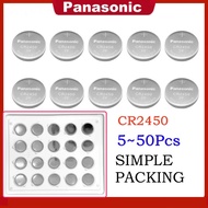5-50PCS Original PANASONIC CR2450 CR 2450 3V Lithium Battery For Watch Calculator Clock Remote Contr