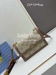 全新🌸Tory Burch T Monogram 風琴包 老花斜挎包 棕色 單肩包