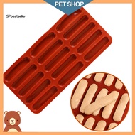 Sp Finger Biscuit Mold 15-cavity Silicone Finger Biscuit Mold for Diy Baking Non-stick Chocolate Mould for Candy Eclair Bread Muffin Food-grade Odorless Oven Refrigerator