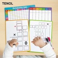 [TENOL] 4Pcs Times Table Lapboard Dry Erase Division Multiplication Chart Whiteboard