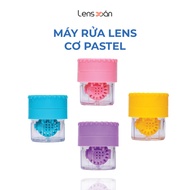 Spiral lens mechanical lens cleaner cares for contact lenses and cleans lenses