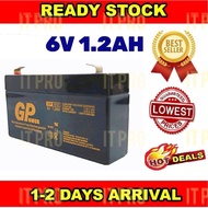 PRO🏠Autogate UPS Timbang GPower 6V 1.2Ah Rechargeable Sealed Lead Acid Battery Toy Battery