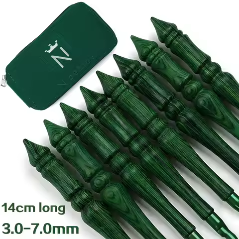 Set of 8Pcs Handmade Ergonomic Wooden Crochet Hooks 14cm for Arthritic Hands Needles for Yarn Access