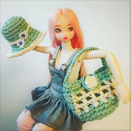 小布Blythe Licca BJD娃娃手工編織鉤針紙帽包包組禮物訂製款