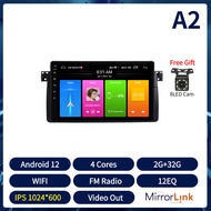 Acodo Android12 9นิ้วรถวิทยุสำหรับBMW E46 M3 X5 1998-2006 4G Wifiเครื่องเล่นวิดีโอมัลติมีเดีย2DinนำทางGPS Carplay Android Auto 8G RAM 128G ROM 8Cores DVD AudioสเตอริโอบลูทูธAM FM Mirror Linkสเตอริโอรถวิทยุเครื่องเสียงติดรถยนต์พร้อมกรอบ