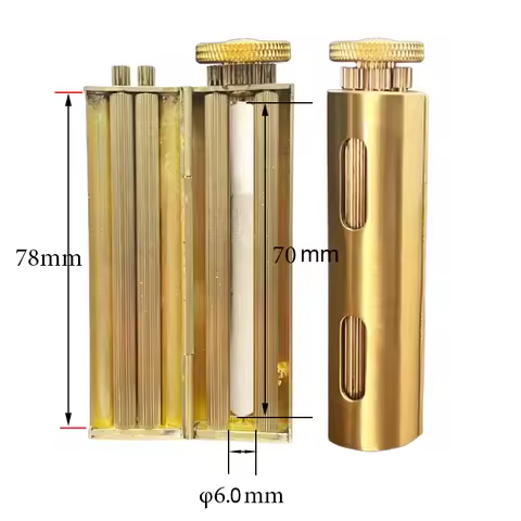 φ6.0mm Slim Solid Brass Cigarette Rolling Machine Smoke Hand Manual Tobacco Roller Maker 70mm 78mm R