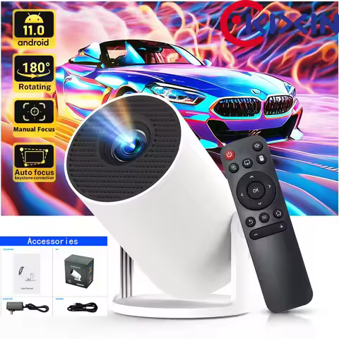 KIXIN hy300 pro Android 11 Mini Projector 4K 1080P 2.4G/5GWIFI6 BT5.4 Projector 1080p Home Cinema Po