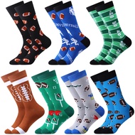 Hoosige 7 Pairs Novelty Football Book Socks Athletics Crew Socks Football Gift Reading Socks Book Lo