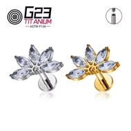 G23 Titanium Alloy Elegant Flower Zircon Earrings