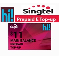 SINGTEL $11 Hi! Prepaid Main Balance Top Up
