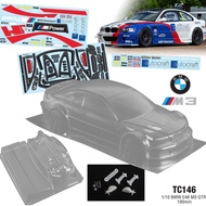 TC146 1/10 BMW E46 M3 GTR, Transparent PC Car Shell, 190mm, with Rear Wing/Light Cup Anime Merchandi