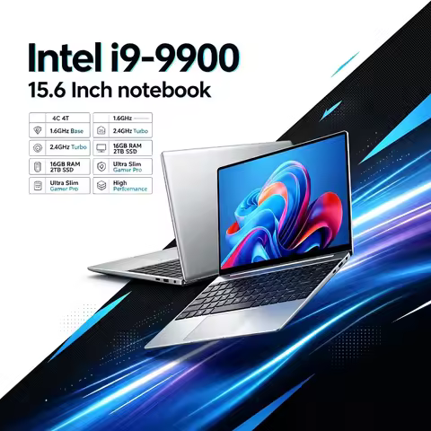 Slim Ultra 15.6 Inch Laptop 32GB RAM 512GB 1TB SSD Intel Core i9 9900 8C 16T 5GHz 1920x1080 Gaming N