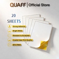 QUAFF A4 Printable White Sticker Paper, Laser/Inkjet Printing 175Gsm 21 Sheets