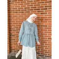 KEMEJA RUNAKU - SHAMIA BLOUSE - SHIRT Wanita - White blouse - BLOUSE RIBBONTALI - SHIRT RIBBONTALI -